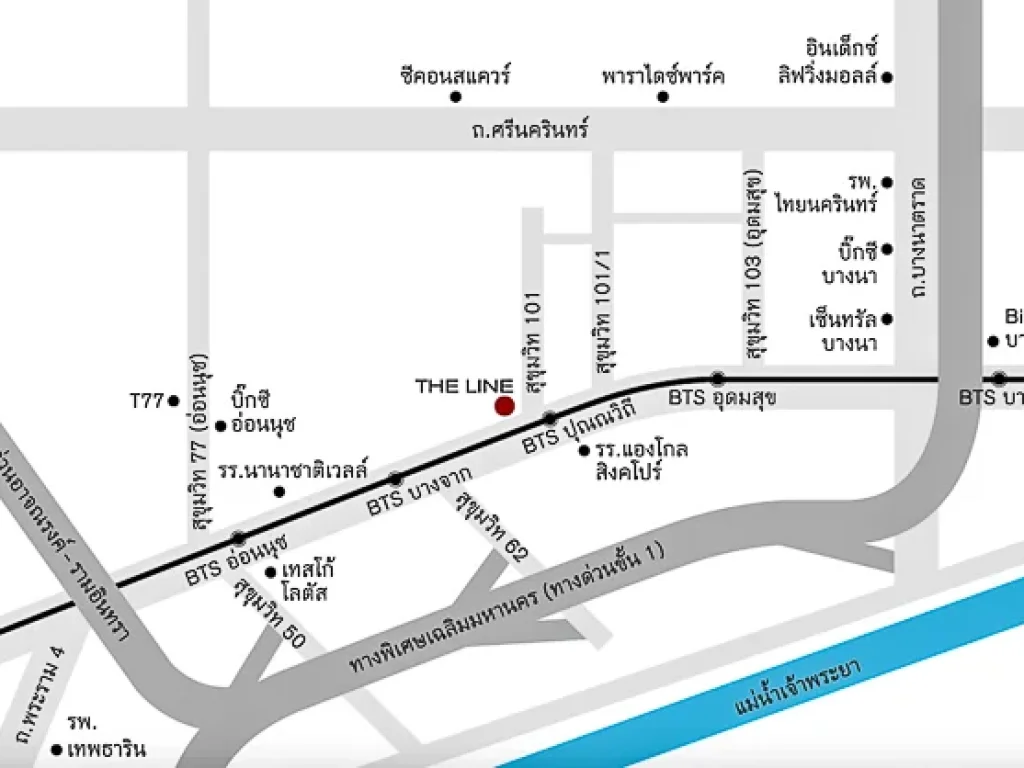 ให้เช่า คอนโด เดอะ ไลน์ สุขุมวิท 101 The Line Sukhumvit 101 ขนาด 33 ตรม 1 นอน BTS ปุณณวิถี