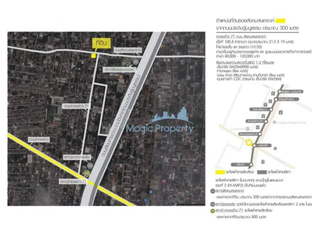 ขายที่ดิน ในซอยลาดพร้าว 71 พื้นที่ 1004 ตาราวา ทำเลดีมาก ติดถนนใหญ่