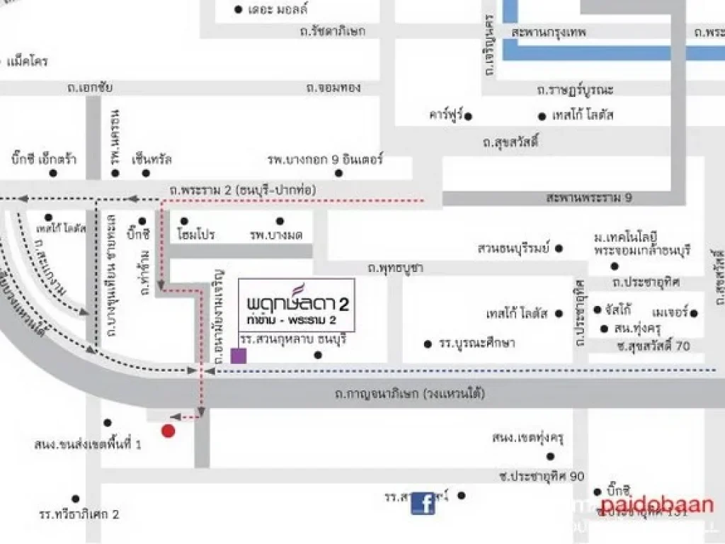 ให้เช่าบ้านเดี่ยว โครงการพฤกลดา2 ท่าข้าม พระราม 2 พื้นที่ขนาด 54 ตารางวา 3 ห้องนอน 3 ห้องน้ำ