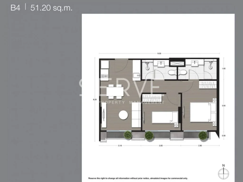 ขายห้องหลุดดาวน์ ห้องสวยชั้น 4 - 512 sqm 2 นอน 2 น้ำ ทิศใต้ 8872 MB