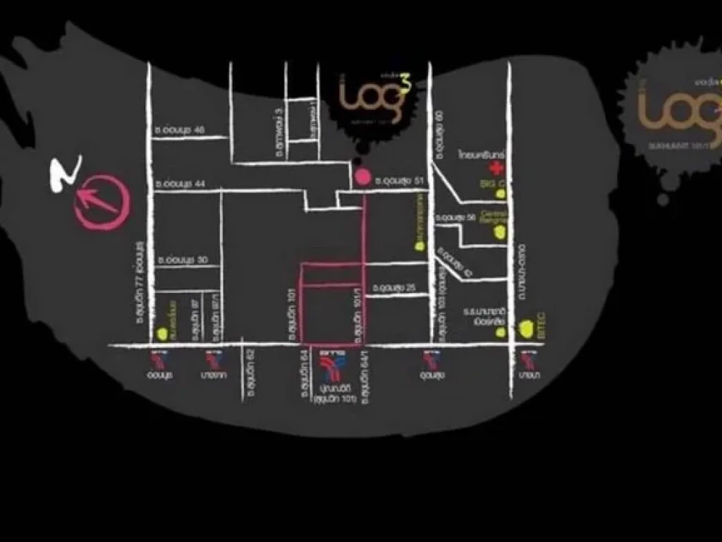 ให้เช่า 7500 คอนโด The Log 3 เดอะ ล็อค 3 สุขุมวิท 101-1