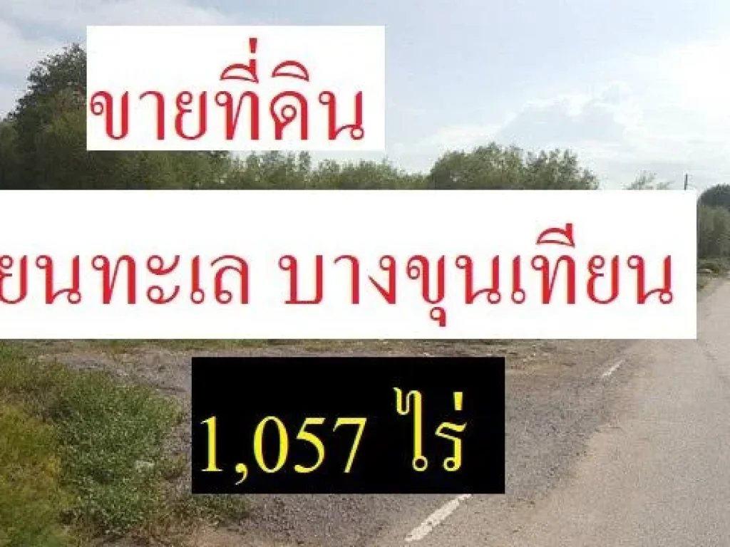 ขายที่ดินเลียบ เทียนทะเล บางขุนเทียน