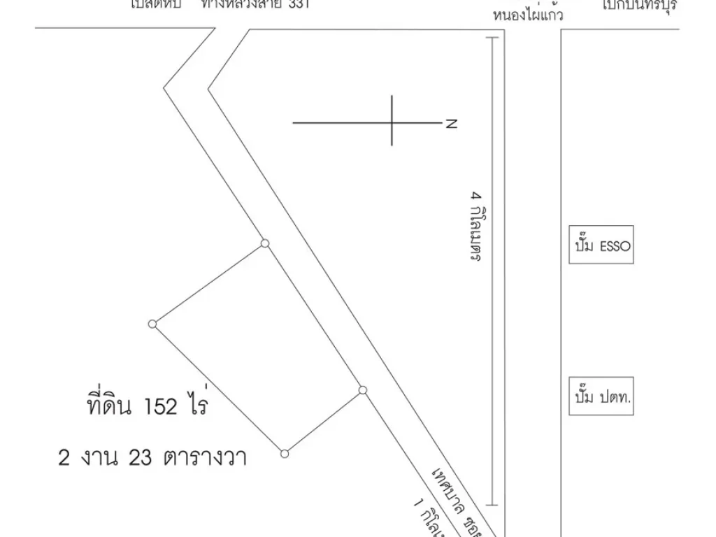 ที่ดิน 152 ไร่ อยู่ห่างจากถนนสาย 344 เพียง 1 กิโลเมตร ราคาถูก ที่สวยมาก