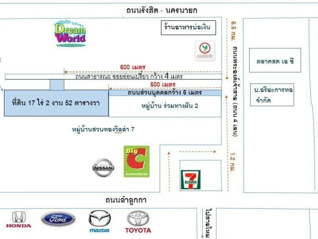 ขายที่ดินเปล่า ติดถนนพระองค์เจ้าสาย คลอง 4 เนื้อที่ 19 ไร่ 1 งาน 79 ตารางวา ตลาดสวาย อลำลูกกา จปทุมธานี