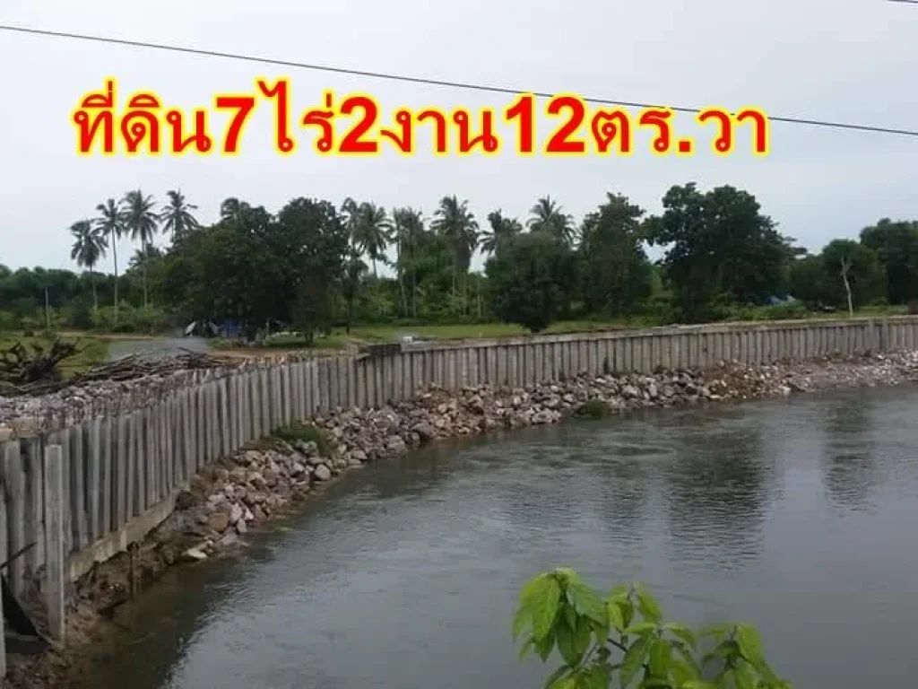 ขายที่ดิน7ไร่2งาน12วา ติดแม่น้ำเพชรบุรี ในตลาดเทศบาลท่าไมัรวก ท่ายาง เพชรบุรี ที่ดินเหมาะทำรีสอร์บ้านพัก ขาย10ล้านบาท