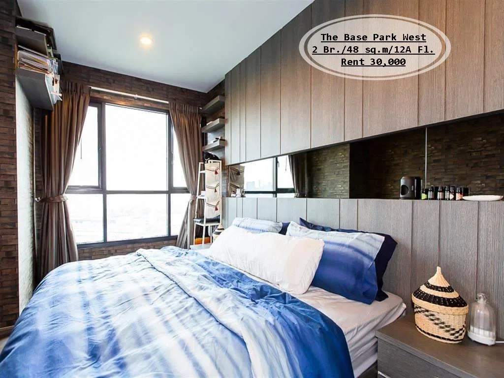 เช่า-The Base Park West 2นอน48 ตรม ชั้น 12A ใกล้ BTS อ่อนนุช เช่า 30000