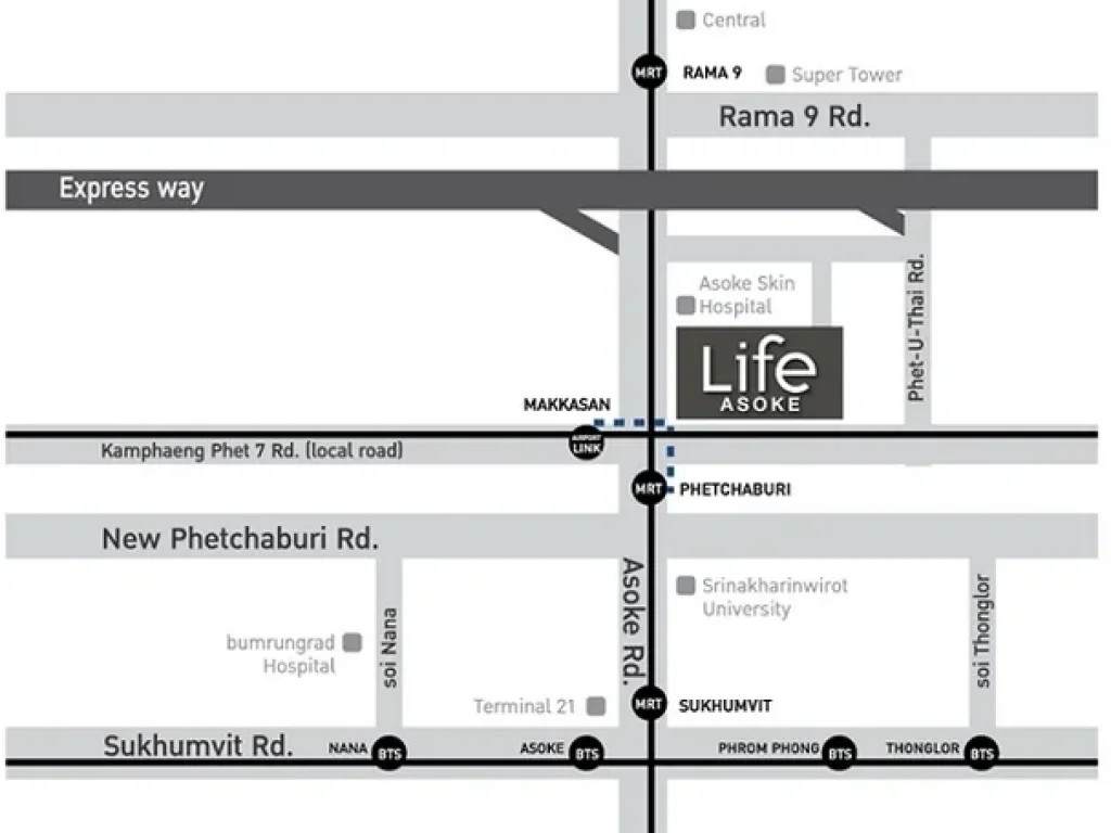 คอนโด ไลฟ์ อโศก Life Asoke 2ห้องนอน2ห้องน้ำ1ห้องครัว