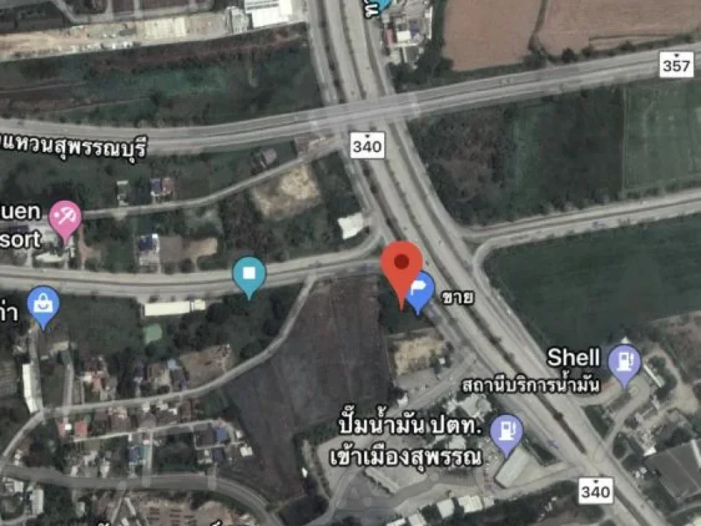 ขายที่ดิน 1 ไร่เศษ ติดถนน 340 ติดปั้ม ปตทเลี่ยงเมือง ใกล้โรบินสัน