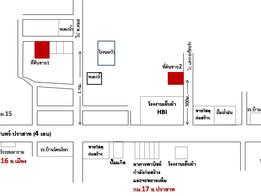 ที่ดินสวยใกล้แหล่งชุมชน เขตอุตสาหกรรมใหม่ ตรงข้ามโรงงานนม เดินทางสะดวก น้ำไม่ท่วม