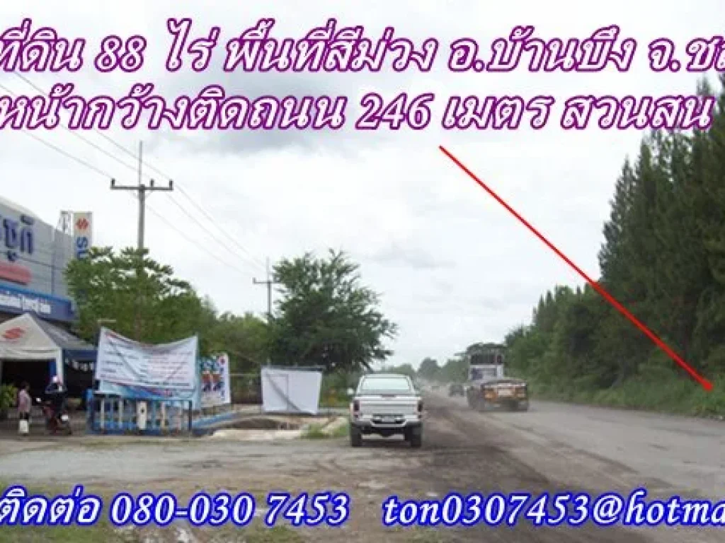 ขายที่ดิน อบ้านบึง พื้นที่สีม่วง 88 ไร่