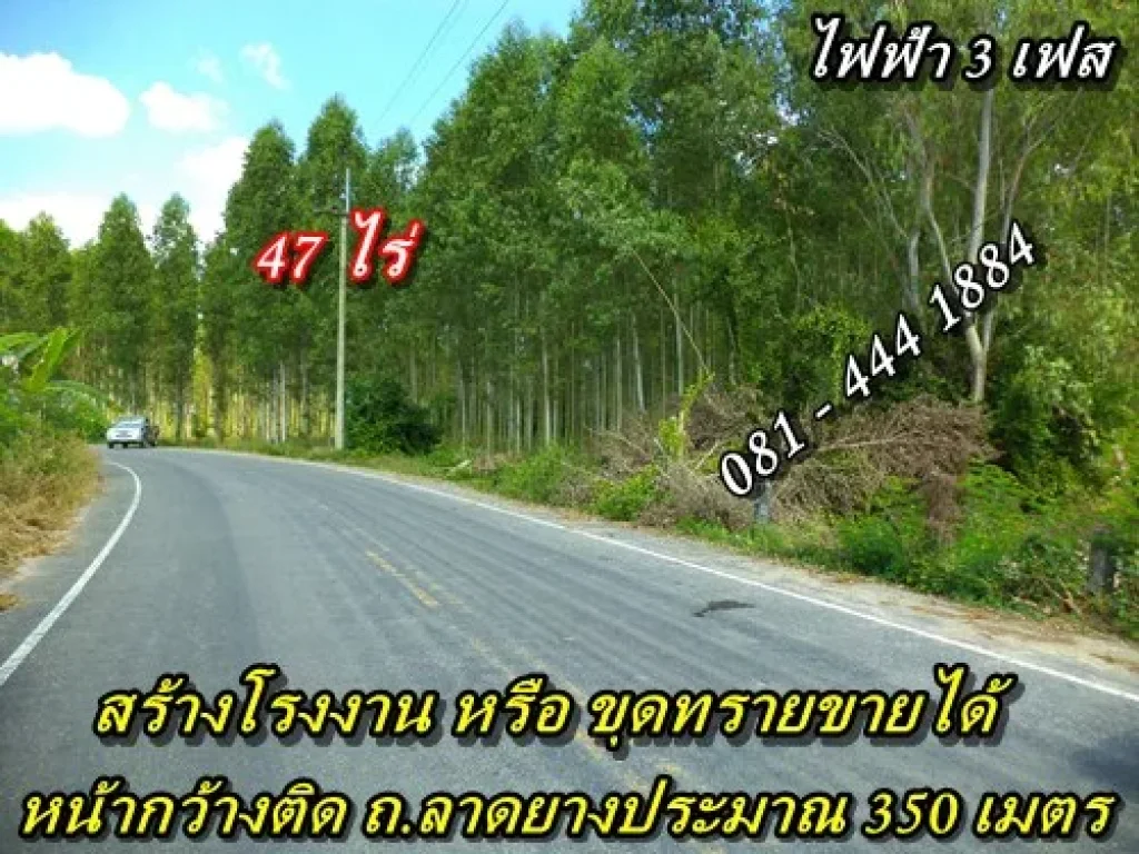 ขายที่ดิน จชลบุรี 47 ไร่ ใกล้ ถ331 ขุดทราย และสร้างโรงงานได้