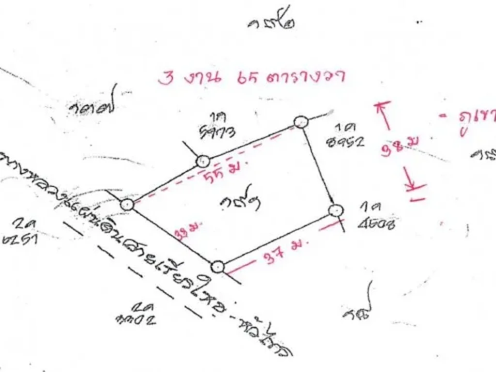 ขายที่ดิน 3 งาน 65 ตารางวา ติดถนน 4 เลน 33 เมตร 6 - 8 ห้อง 