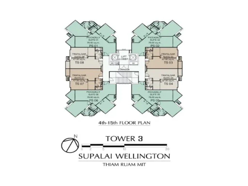 ขายคอนโด Supalai Wellington ชั้น 11 อาคาร 3 ขนาด 8750 ตรม 2 ห้องนอน 2 ห้องน้ำ รวมที่จอดรถ FIX 12 ตรม ชั้นP3A ถนน เทียมร่วมมิตร แขวงเขตห้วยขวาง ก