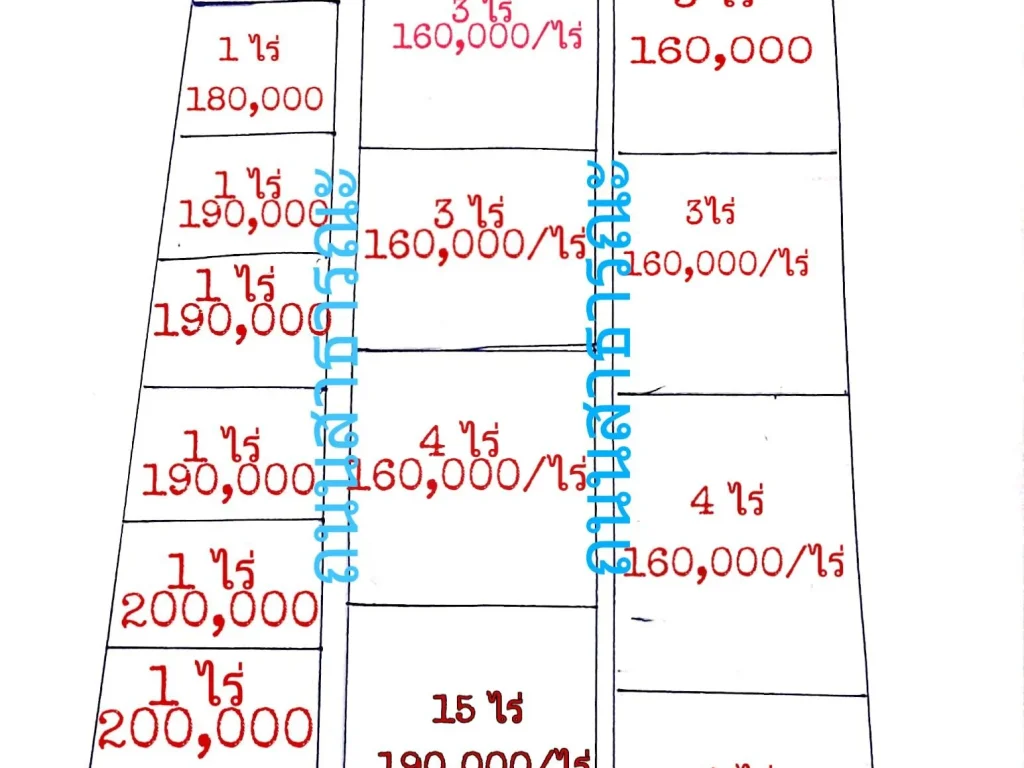 ขาย 1 ไร่ ๆละ 180000 มีไฟฟ้า ประปา โฉนด