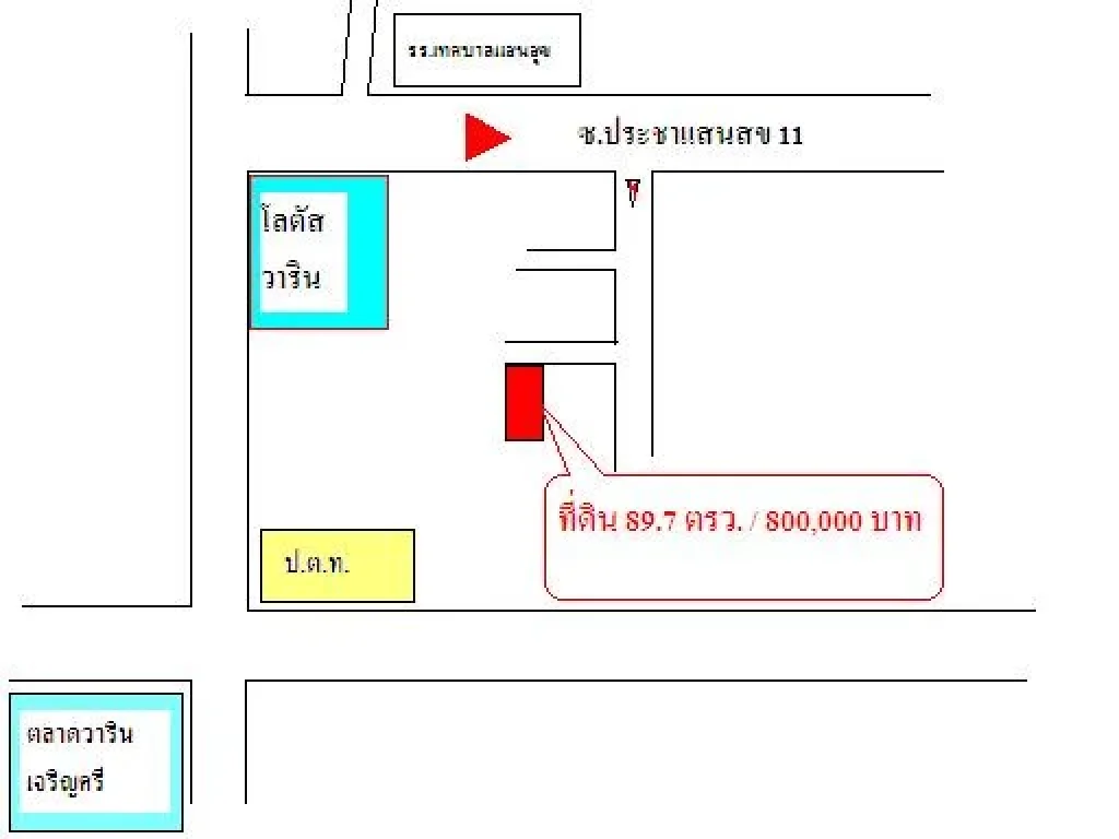 ที่ดินสวย ตแสนสุข ติดถนนซอย เหมาะสร้างบ้าน 897 ตรว ราคา 800000 บาท อวารินชำราบ จอุบลราชธานี