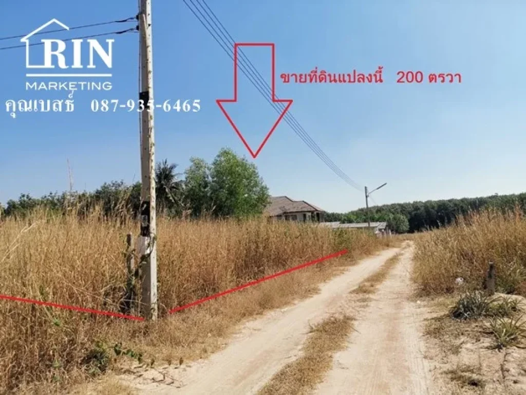 ขายที่ดินด่วน เหมาะสำหรับสร้างบ้าน 200 ตรวา นิคมพัฒนา ซอย 7 ระยอง