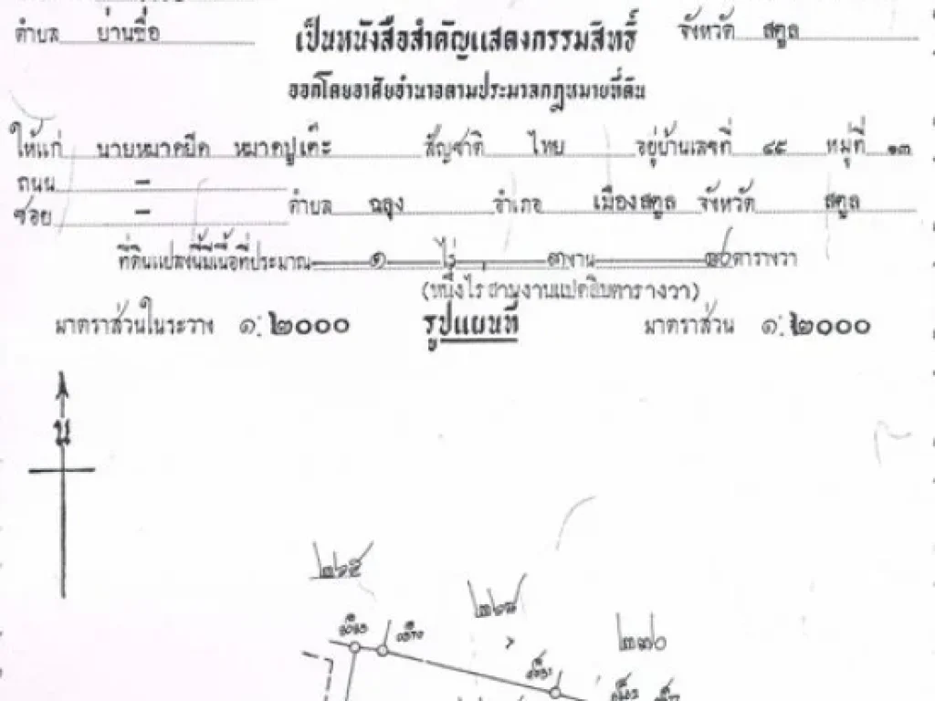 ขายที่ดิน 13 ไร่ ตรงกันข้ามโลตัส สตูล