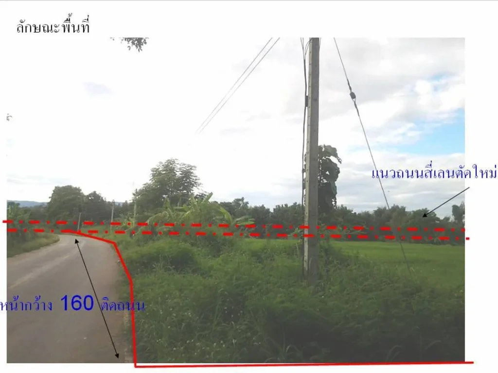 ที่ดินโฉนดพร้อมโอน ติดถนนดำ สี่เลนตัดใหม่ใกล้ด่านเชียงของ