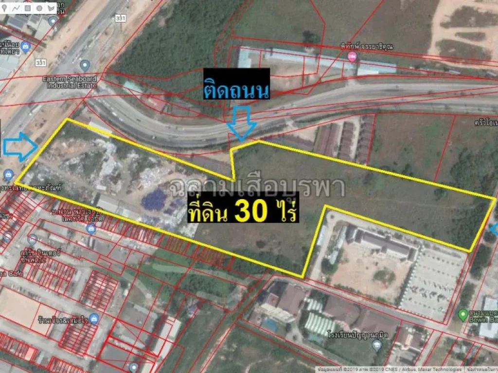 ด่วนขายที่ดิน 31 ไร่ ตั้งอยู่ติดถนนทางหลวงยุทธศาสตร์ สัตหีบ-พนมสารคามเส้น331 ตบ่อวิน อศรีราชา จชลบุรี ที่ดินแปลงนี้ตั้งอยู่ในทำเลที่ดีมีศักยภาพสู