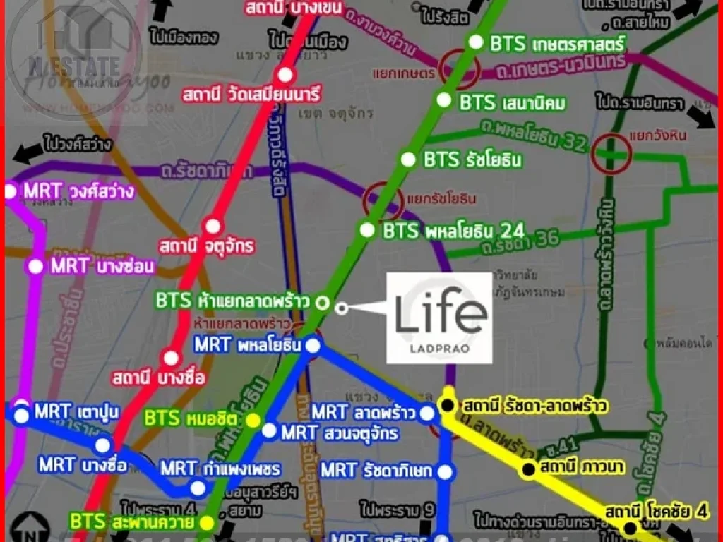 ให้เช่าห้องใหม่สวยใสน่าเข้าอยู่Life Ladprao ไลฟ์ ลาดพร้าว