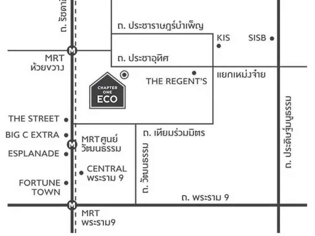 ให้เช่าคอนโด Chapter One Eco รัชดา-ห้วยขวาง ขนาด 1ห้องนอน 30ตารางเมตร