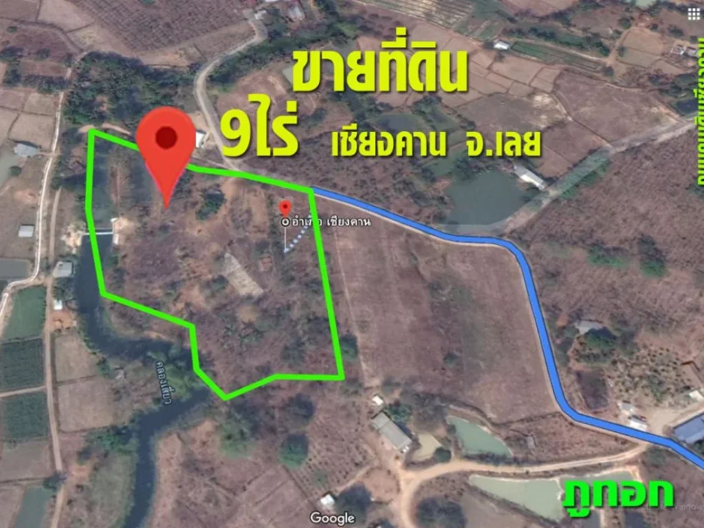 ที่ดิน อเชียงคาน จเลย 2 แปลง เนื้อที่ 9ไร่ 9ไร่ เศษ แยกขายหรือเหมาทั้ง 2 แปลง