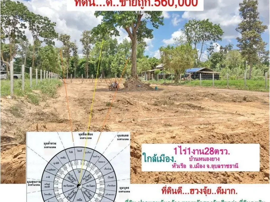 ขายถูกที่ดินฮวงจุ้ยดี1ไร่1งาน28ตรว 560000- เท่านั้น ยกแปลง