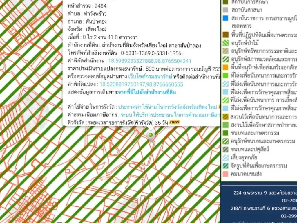 ขายที่ดินติดถนนใหญ่ ลำพูน-สันป่าตองทางหลวง 116 เนื้อที่ 241 ตารางวา