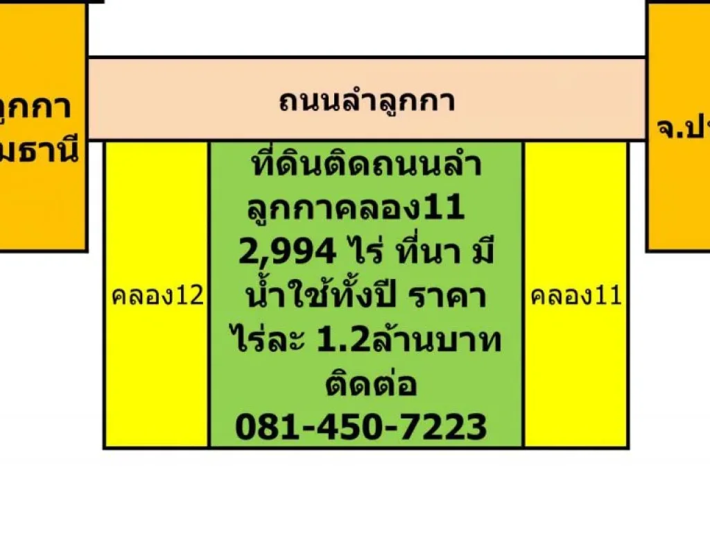 ขายที่นา ทำนาปีนาปรัง มีน้ำใช้ทั้งปี