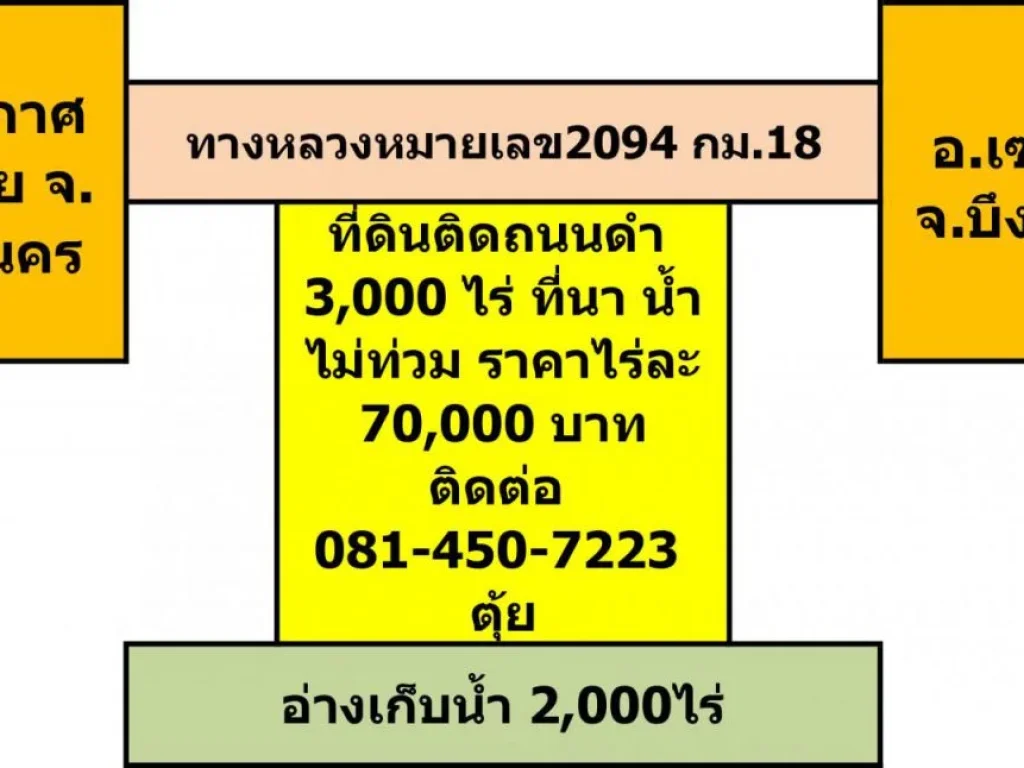 ขายที่นา ทำนาปีนาปรัง มีน้ำใช้ทั้งปี