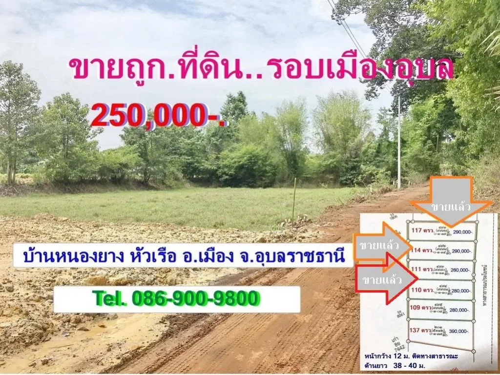 ที่ดินขายถูก250000- หัวเรือ เหลือ 3 แปลง