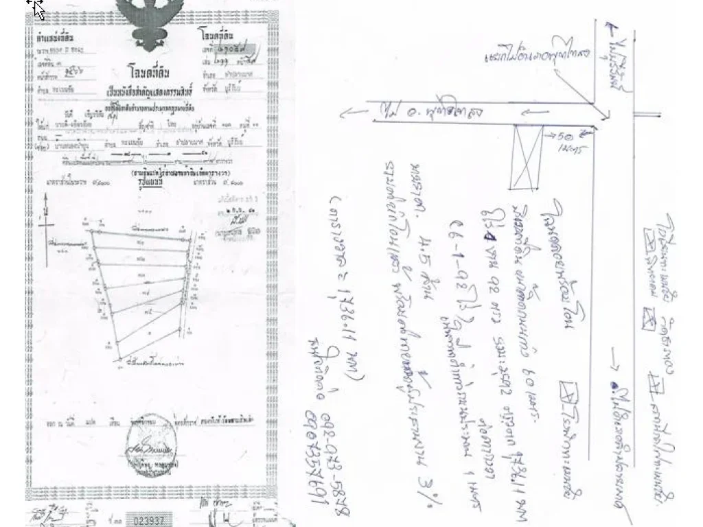 ขายที่ดิน 6-1-92 ไร่ หน้าติดถนน ใหญ่ พร้อมโอน