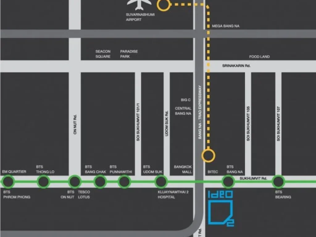 ขายคอนโด ไอดิโอ โอทู Ideo O2 ขนาด 26 ตรม ตึก A ชั้น 24 ใกล้ BTS บางนา