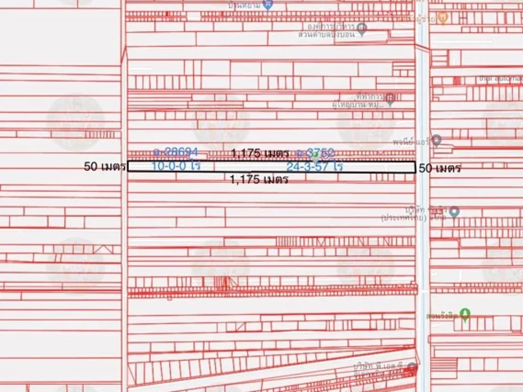 ขายด่วน ที่ดินเปล่าาติดถนนาติดถนนเลียบคลองแปด ฝั่งตะวันตก ทล3221 34-3-57 ไร่