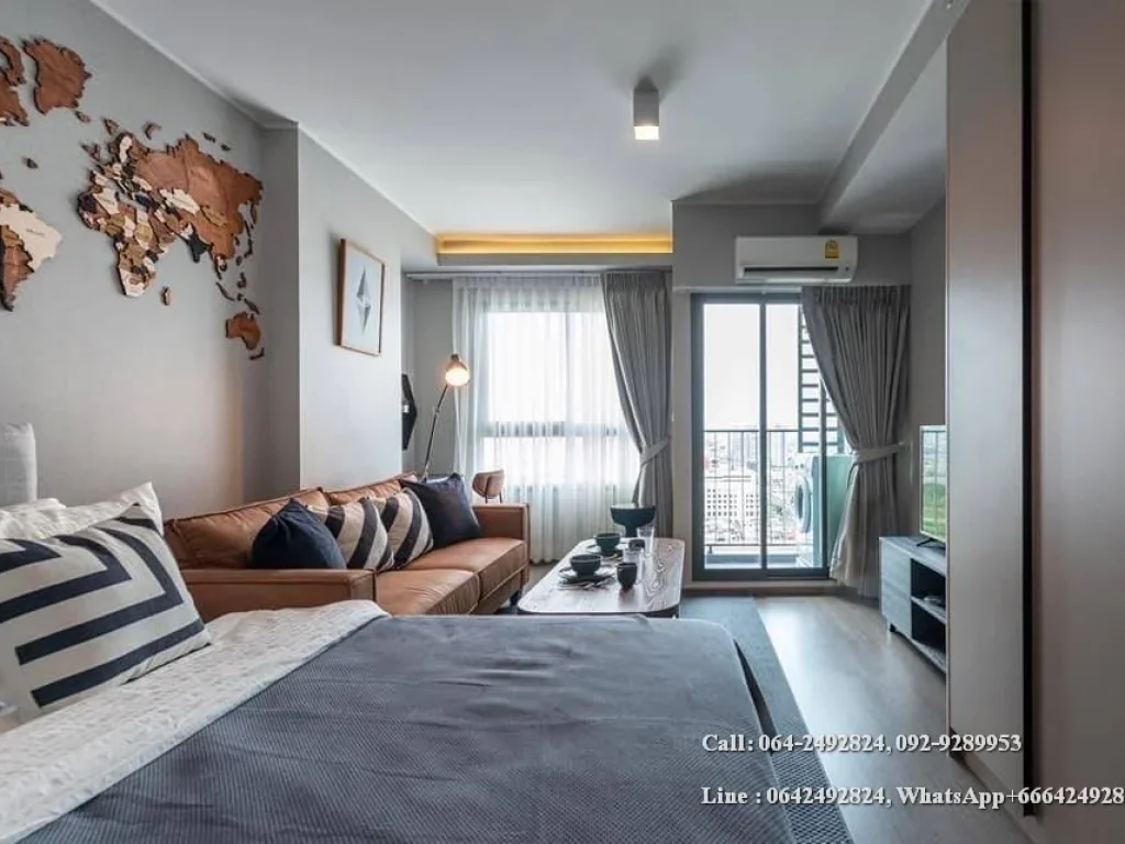 Condo for rent Ideo Sukhumvit 93 Near Bang Chak BTS station 26 sqm 1 bed 1 bath Floor 24