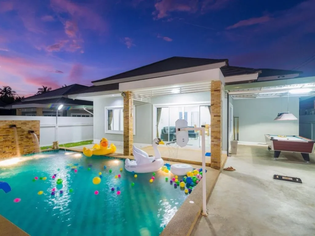 ขาย บ้านพัก Pool Villa หัวหินซอย 70 สระส่วนตัวพร้อมสระเด็ก เฟอร์นิเจอร์ครบ ใกล้ร้านสะดวกซื้อ