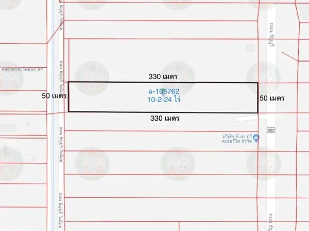 R-101-005 ขายด่วน ที่ดินเปล่าติดถนนเลียบคลอง 7 ปทุมธานี เนื้อที่ 10-2-24 ไร่ 38 ล้านไร่