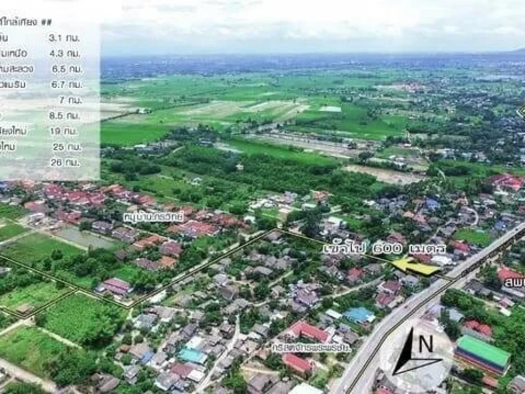 ที่ดินพร้อมสร้างบ้าน วิวทุ่งนาและภูเขา แม่ริม เชียงใหม่ เนื้อที่ 76 ตรว