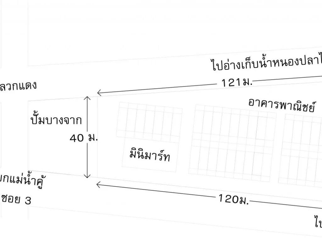 ขายที่ดินแปลงสวย ตรงข้ามหมู่บ้าน ริมบึง แยกแม่น้ำคู้ ซอย 3