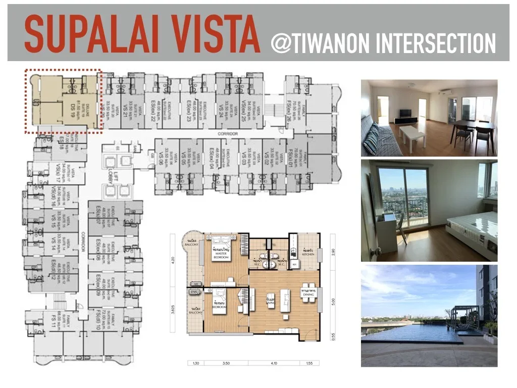 ให้เช่าคอนโด Supalai Vista Tiwanon Intersection ศุภาลัย วิสต้า แยกติวานนท์ 2 ห้องนอน