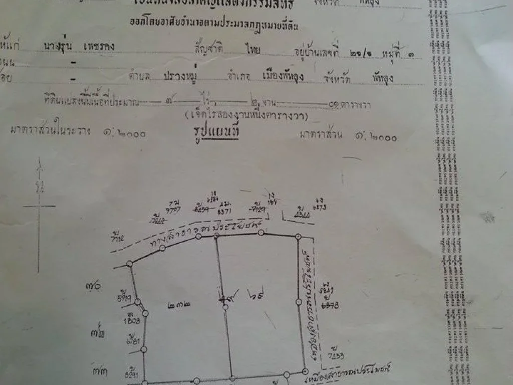 ขายที่ดินจังหวัดพัทลุง