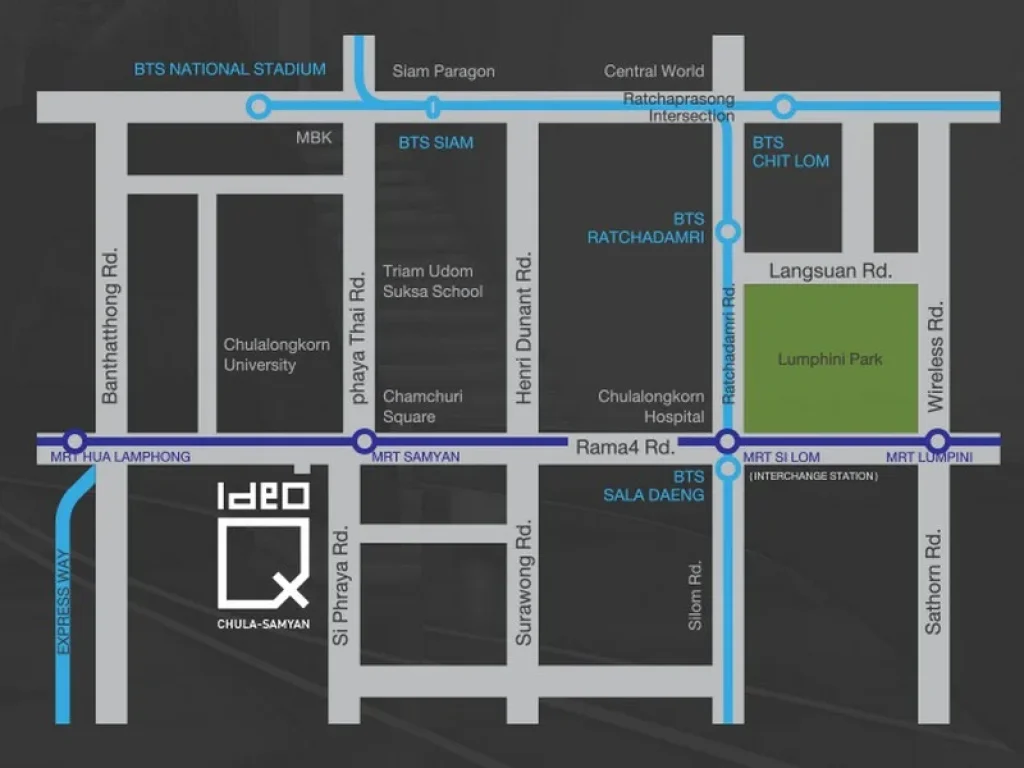 Condo Ideo Q จุฬา-สามย่าน ใกล้ MRT สามย่าน 335 ตรม 1 ห้องนอน ชั้น14 วิวสระว่ายน้ำ ห้องสวย เฟอร์ครบ