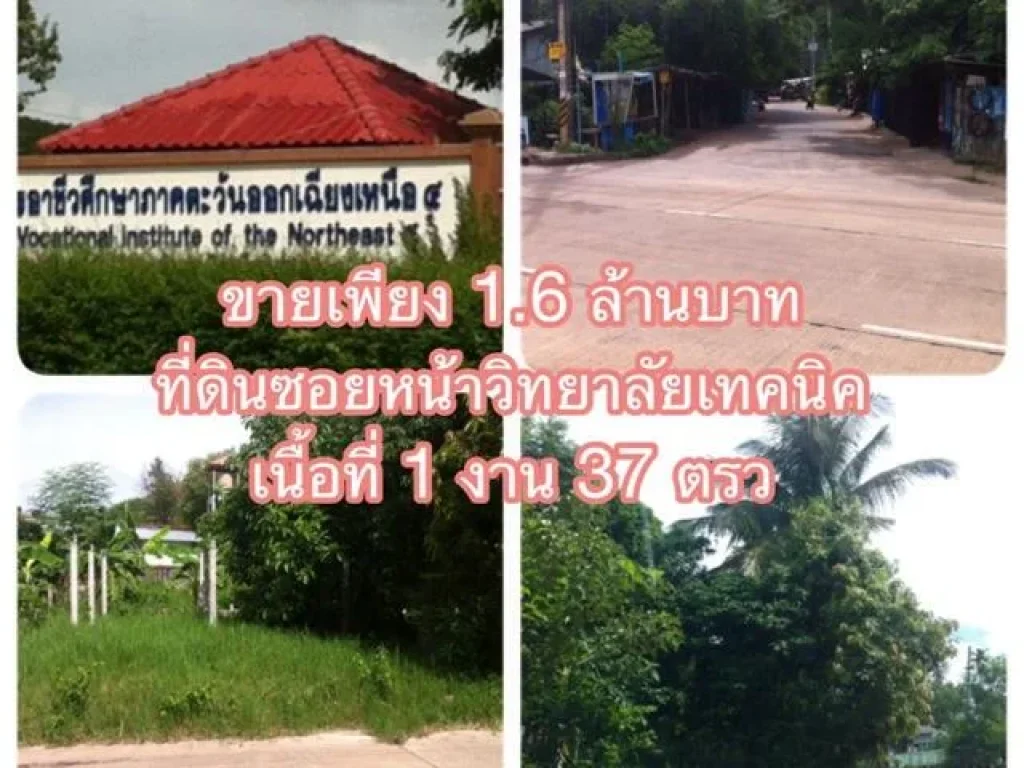 ขายด่วนที่ดินในตัวเมืองศรีสะเกษ เพียง 16 ล้าน