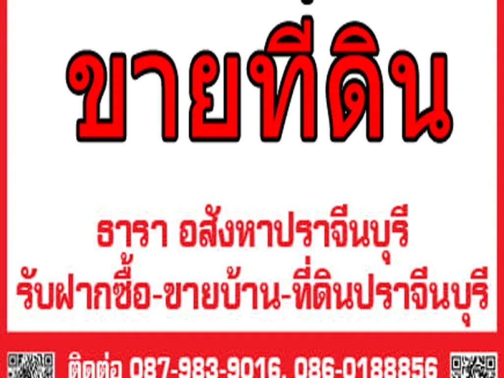 ขายที่ดิน ห่างถนน 304 1กม ขาย ยกแปลง ไร่ล่ะ 15 ล้านบาท ยังสามารถต่อรองกับเจ้าของได้อีก พื้นที่ด้าหน้า ติดถนน 3079