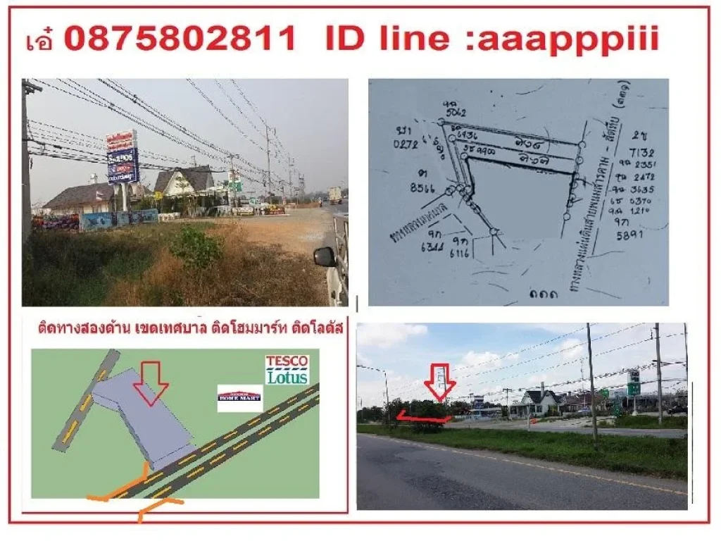 ที่ดิน 3-1-70ไร่ไร่ละ 28 ล้าน ติดถนน 331 ติดโลตัสเกาะโพธิ์ ติดโฮมมาร์ค ที่สูง ถมแล้ว เขตเทศบาลท่าบุญมี ทำเลทอง