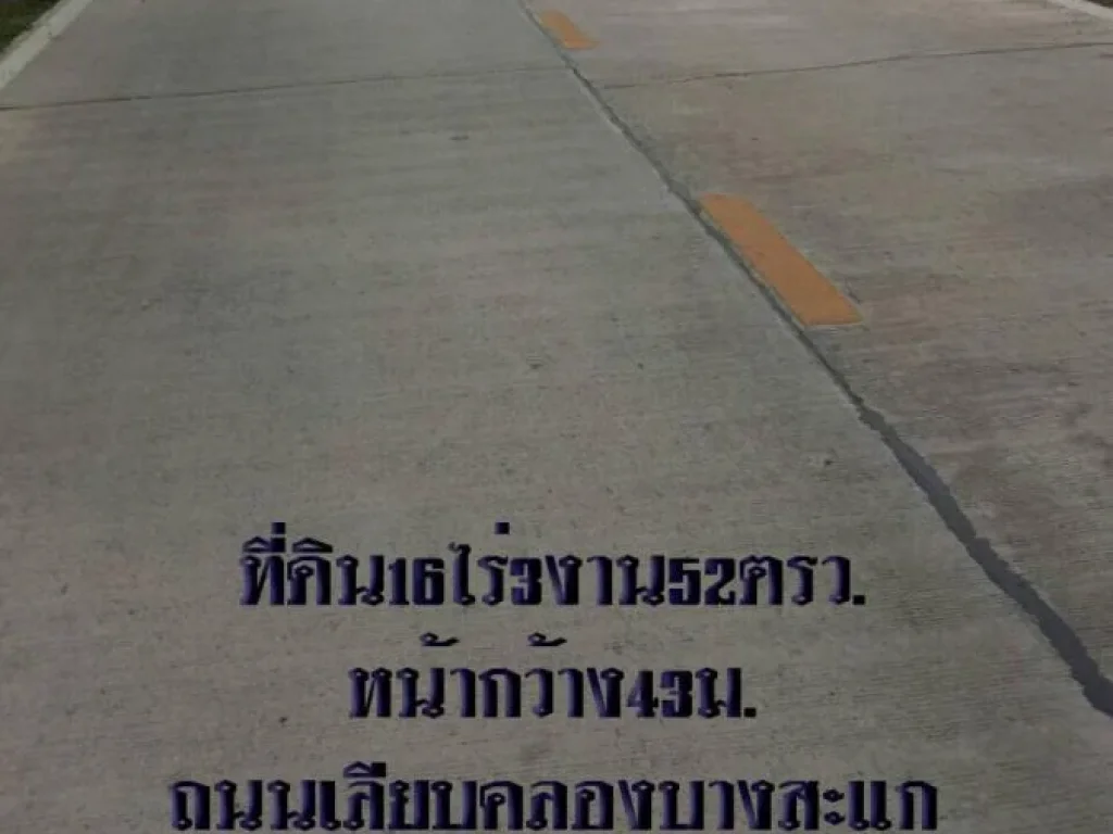 ขายที่ดิน16ไร่3งาน52ตรวหน้ากว้าง43มติดถนนเลียบคลองบางสะแก ตลาดหลุมแก้ว อลาดหลุมแก้ว จปทุมธานี