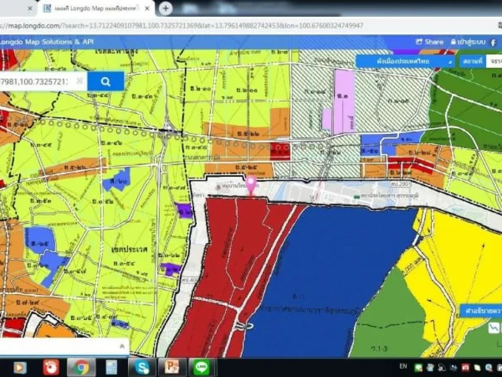 ขายที่ดิน ผังสีแดงบนถนนกิ่งแก้วเ ราชาเทวะ บางพลี สมุทรปราการ ข้าซอย 45 แค่ 600 เมตรเนื้อที่ 424 ตารางวา