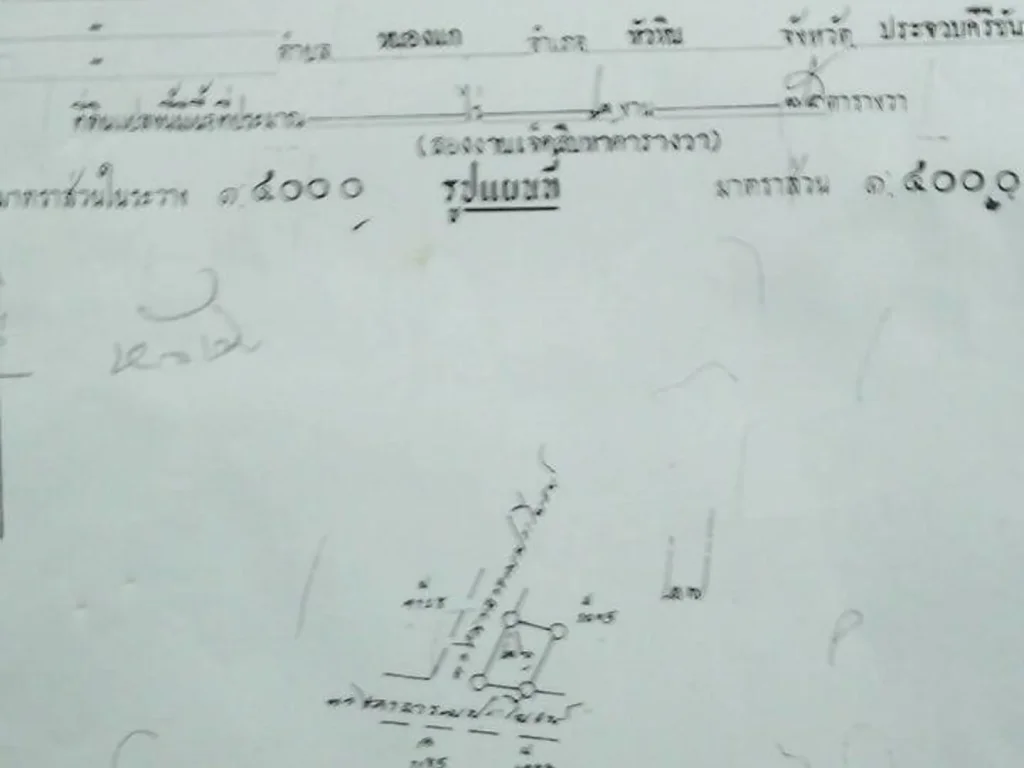 ที่ว่างติดถนน 1049 โรงเรียนบ้านวังโบสถ์อหัวหินตหินเหล็กไฟก่อนถึงแบลคเมาเทน 700-800เมตร 15 ล้าน