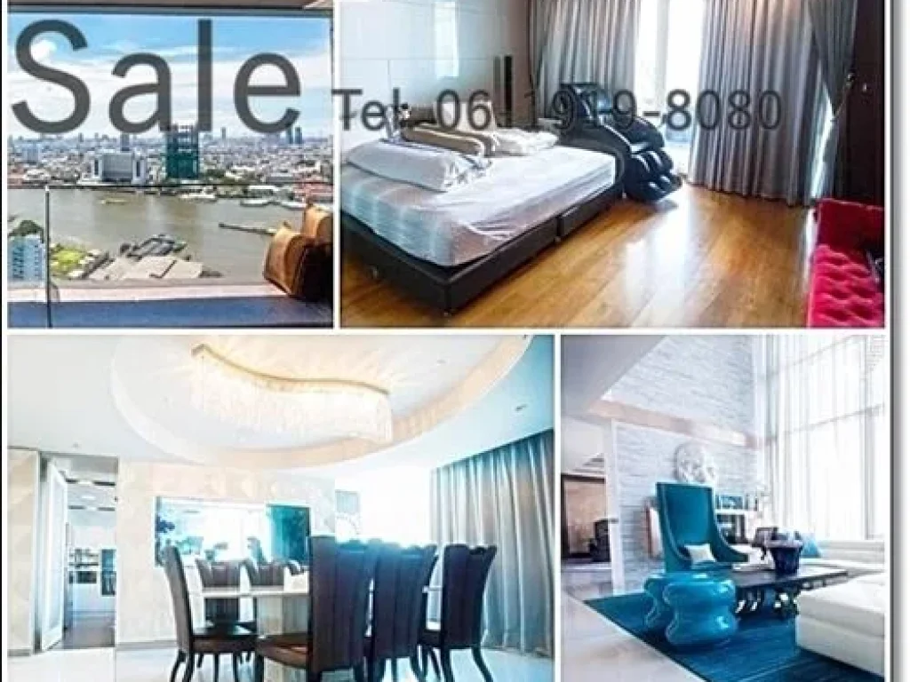 Super Luxury condo with river view for sale in Bangkok Pent House Floor Charoen Krung Rd