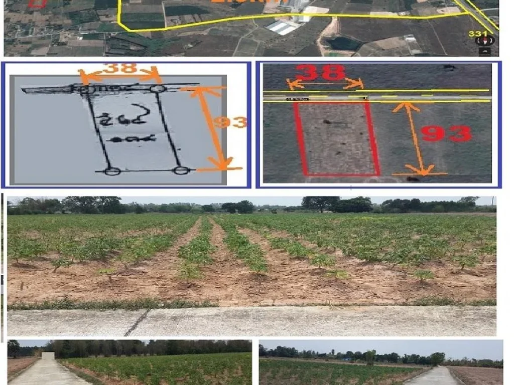 ที่ดิน 2-0-88 ไร่ ๆละ 55 แสน ป่ายางผสมป่ามัน ซ6 บ้านหนองขี้เหล็ก ที่สูง คอนกรีต หน้ากว้าง38m ใกล้331แค่2กม ที่สูงเสมอถน
